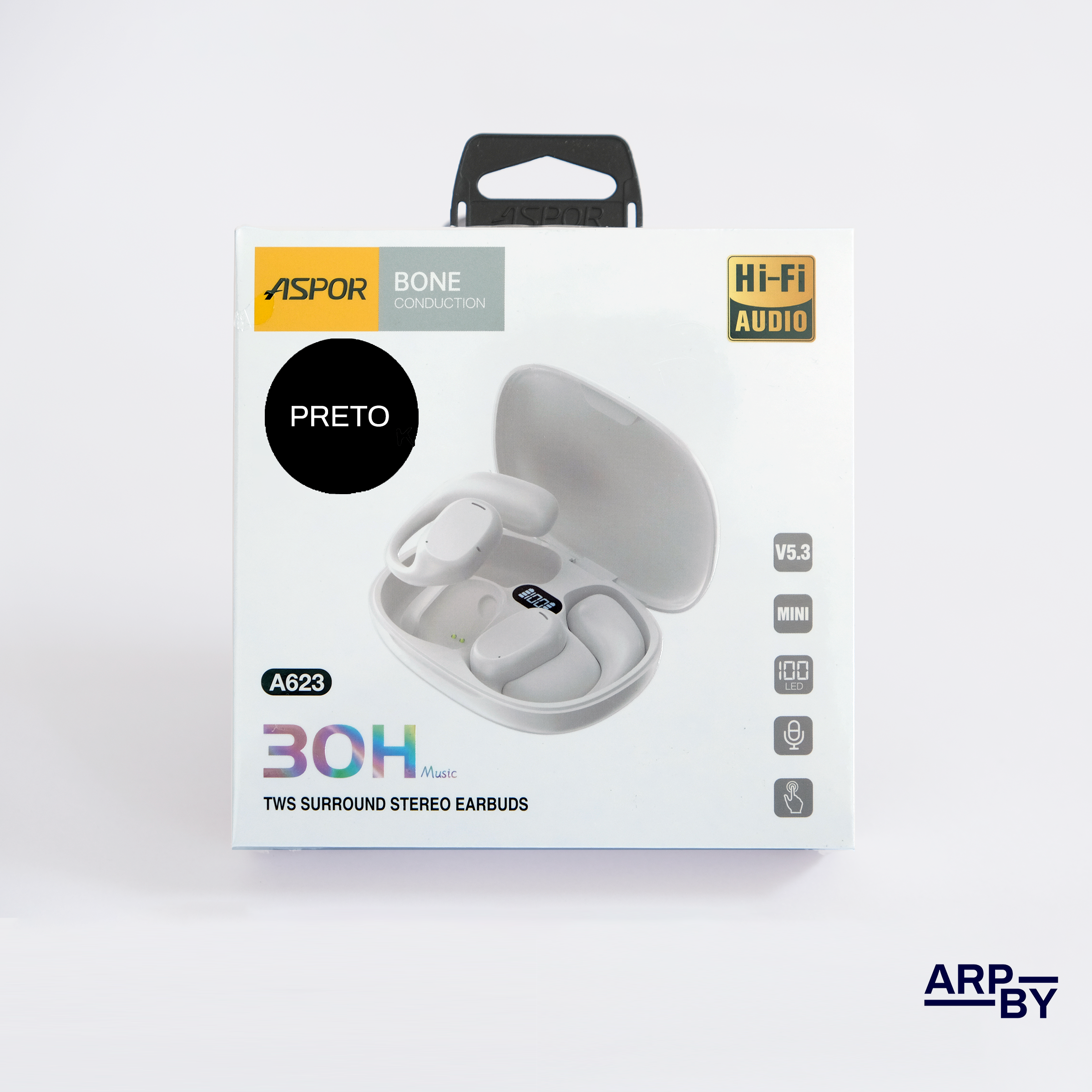 Auricular A623 Preto Wireless Condutor Orelha Auricular A623 Preto Wireless Condutor Orelha
