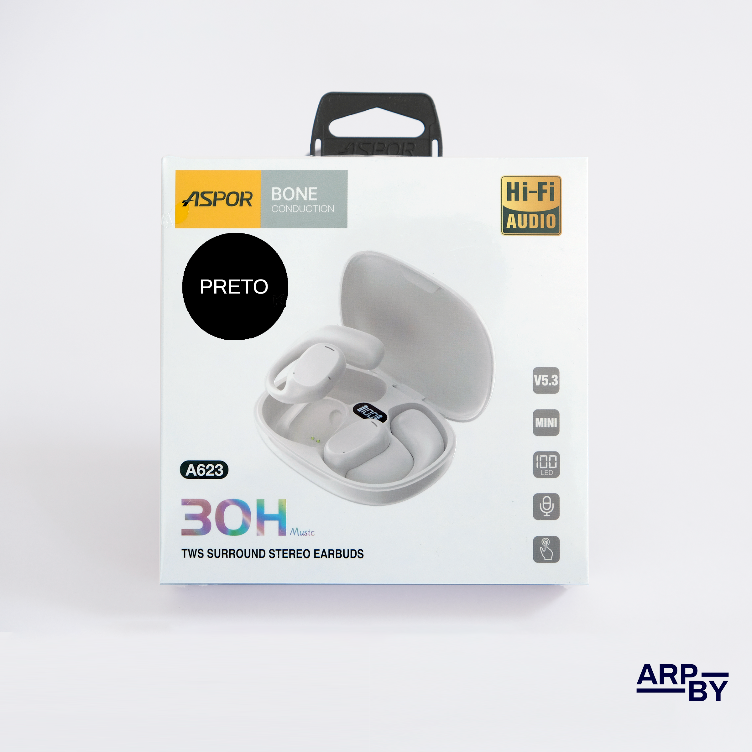 Auricular A623 Preto Wireless Condutor Orelha