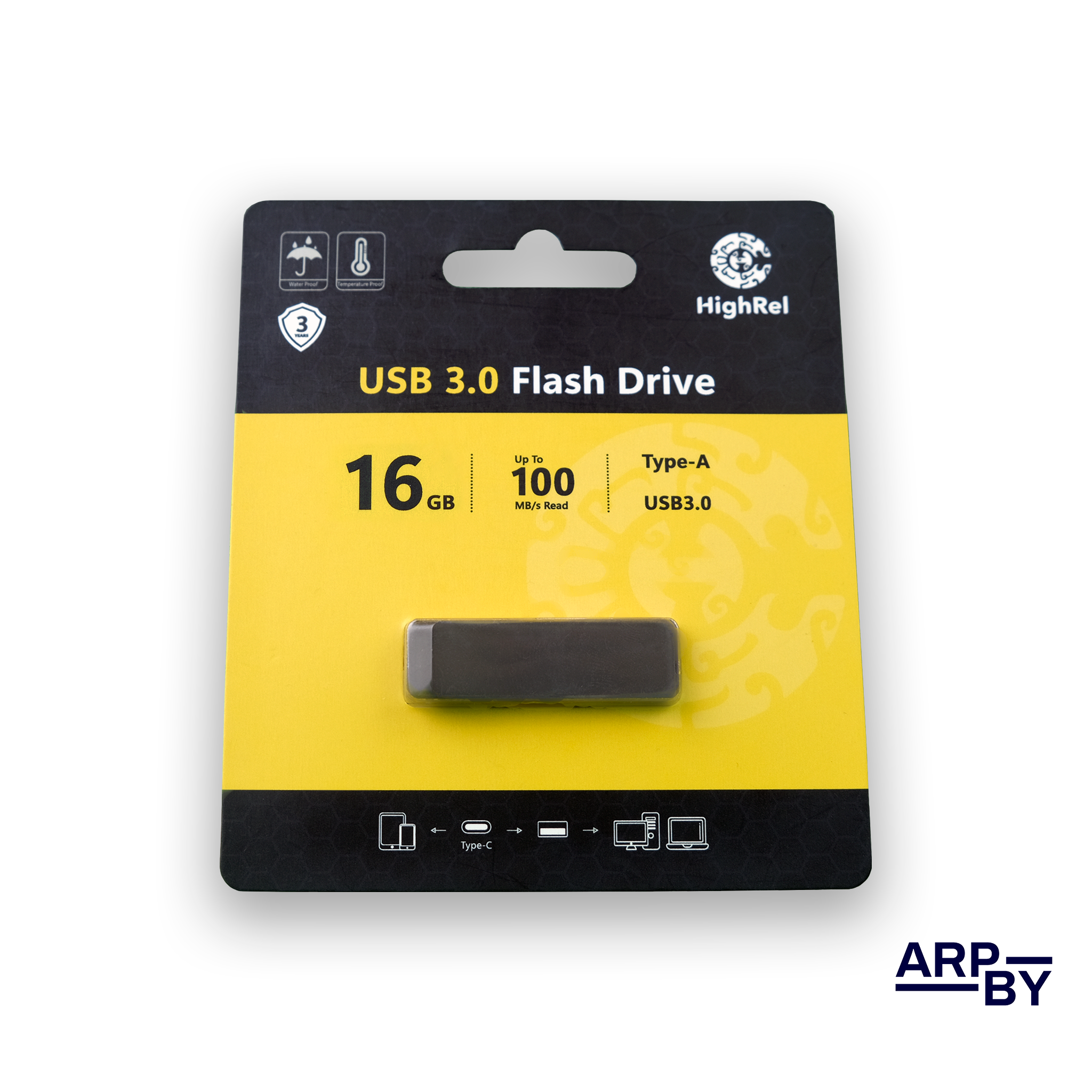 Pen Drive HighRel 16 GB USB-A 3.0 Preto