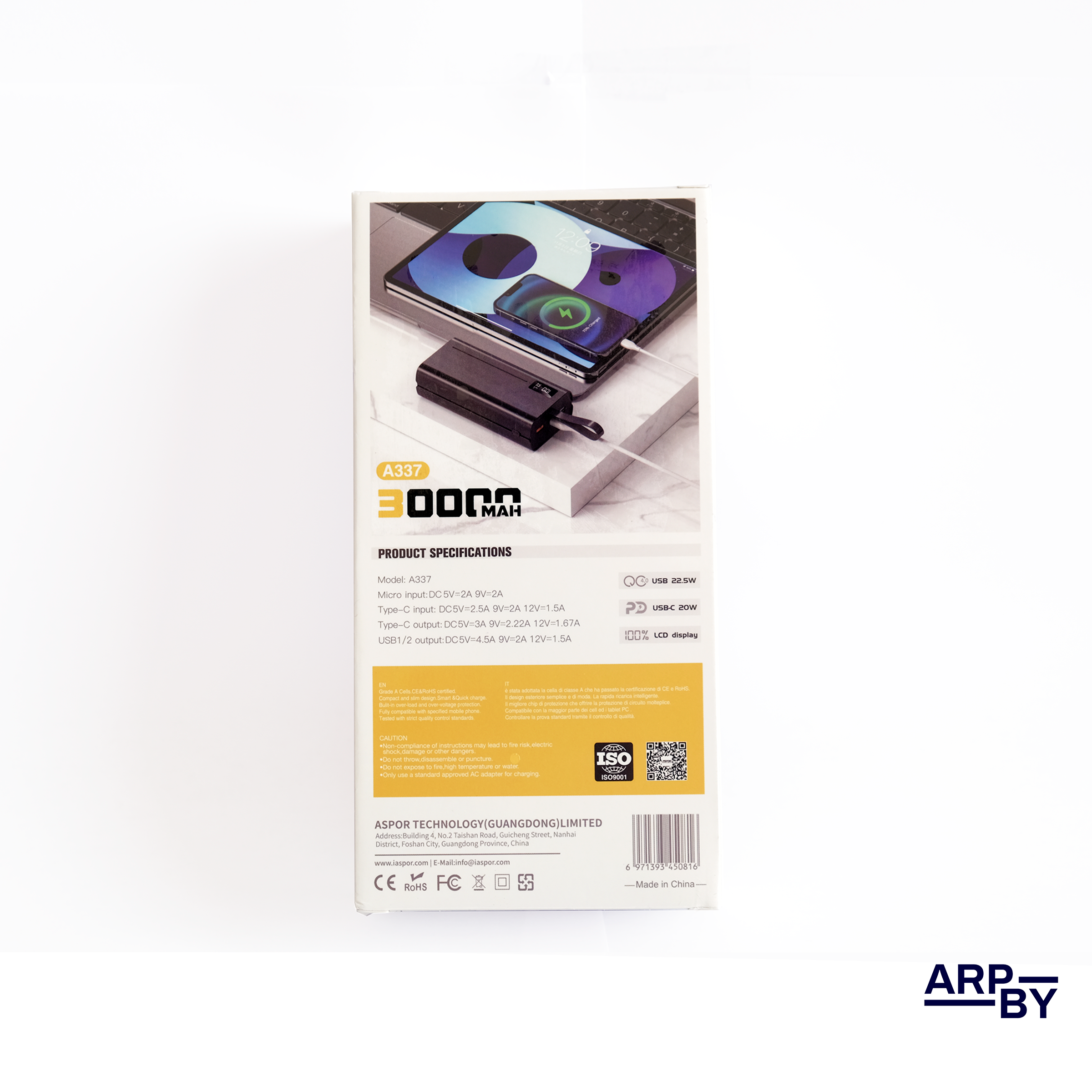 30000mah Power Bank A337 Preta